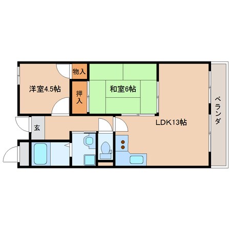 筒井駅 徒歩6分 3階の物件間取画像